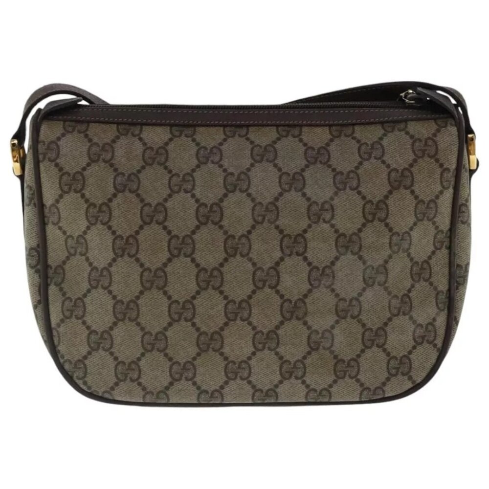 GUCCI GG Supreme Web Sherry Line Shoulder Bag PVC Beige - Picture 3 of 16